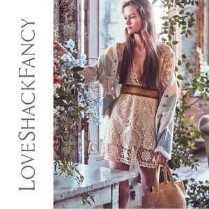 LoveShackFancy Daniela Lace Mini Dress Dolce Cream Size 0 NWT